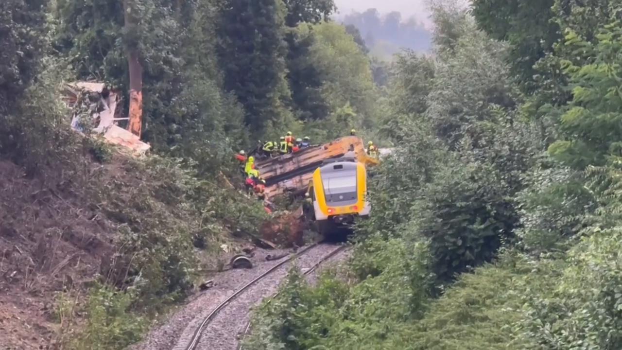 Germany's dpa news agency is reporting that a regional passenger train has derailed in southern Germany injuring at least three people. Federal police told dpa that the severity of the injuries from the derailment on Sunday was not immediately clear.