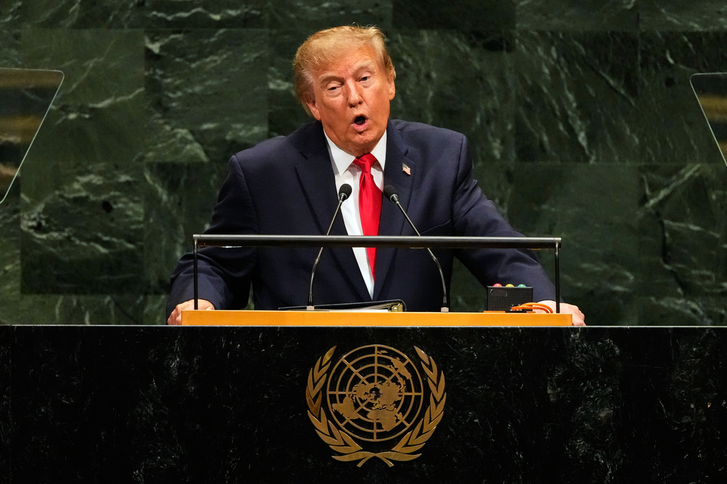United States President Donald Trump speaks during the 81st session of the United Nations General Assembly at United Nations headquarters, Tuesday, Sept. 22, 2026. (AP Photo/Seth Wenig)