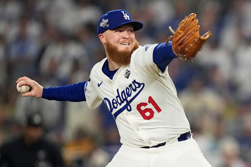 Los Angeles Dodgers pitcher Will Klein throws against the Toronto Blue Jays during the 15th inning in Game 3 of baseball's World Series, Monday, Oct. 27, 2025, in Los Angeles. (AP Photo/Brynn Anderson) Los Angeles Dodgers pitcher Will Klein throws against the Toronto Blue Jays during the 15th inning in Game 3 of baseball's World Series, Monday, Oct. 27, 2025, in Los Angeles. (AP Photo/Brynn Anderson)