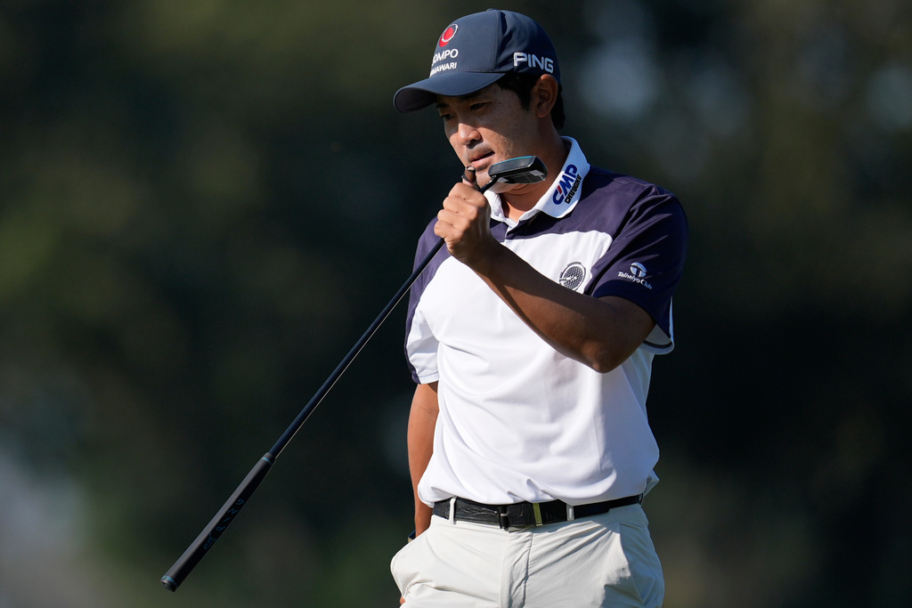 Takumi Kanaya, of Japan, walks on the first green during the first round of the RSM Classic golf tournament, Thursday, Nov. 20, 2025, in St. Simons Island, Ga. (AP Photo/Mike Stewart)