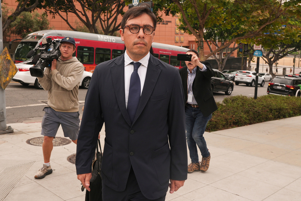 FILE - Dr. Salvador Plasencia leaves federal court in Los Angeles on July 23, 2025, after pleading guilty to giving ketamine to Matthew Perry, leading up to the actor's 2023 overdose death. (AP Photo/Damian Dovarganes, File)