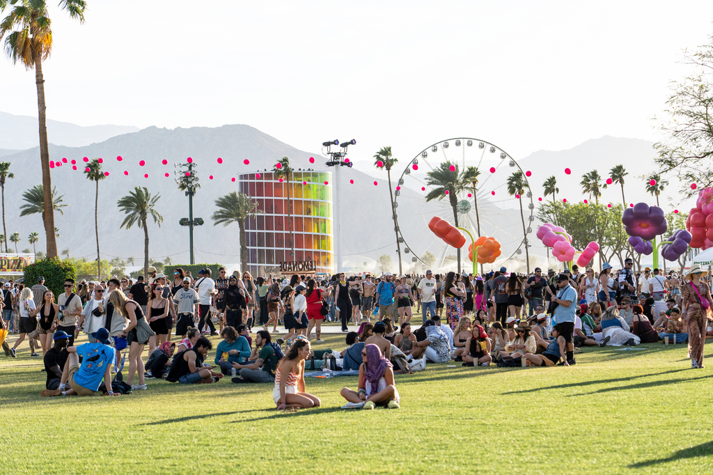 FILE - Festivalgoers appear at the Coachella Valley Music and Arts Festival in Indio, Calif., on April 13, 2025. (Photo by Amy Harris/Invision/AP, File)