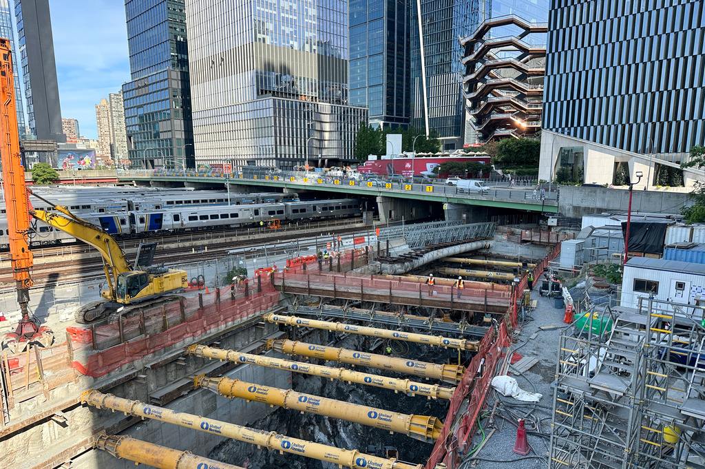 FILE - A tunnel is under construction in Manhattan that will connect New York and New Jersey Oct. 2, 2025, in New York. (AP Photo/Ted Shaffrey, File)