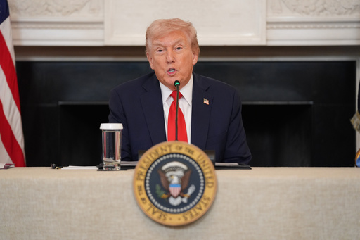President Donald Trump speaks during a roundtable meeting on antifa in the State Dining Room at the White House, Wednesday, Oct. 8, 2025, in Washington. (AP Photo/Evan Vucci) President Donald Trump speaks during a roundtable meeting on antifa in the State Dining Room at the White House, Wednesday, Oct. 8, 2025, in Washington. (AP Photo/Evan Vucci)