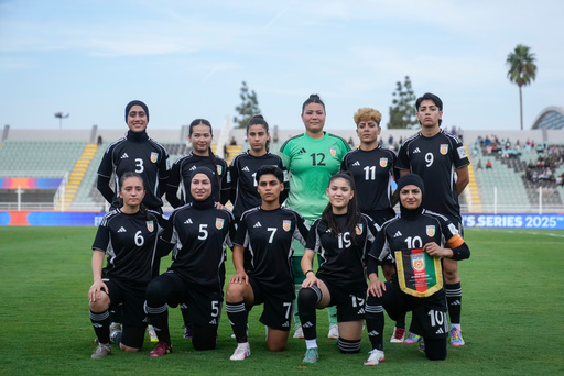 Members of Afghan Women United soccer team pose for a team photo before their match against Chad, in their first international tournament since fleeing their country, in Casablanca, Morocco, Sunday, Oct. 26, 2025. (AP Photo/Mosa'ab Elshamy) Members of Afghan Women United soccer team pose for a team photo before their match against Chad, in their first international tournament since fleeing their country, in Casablanca, Morocco, Sunday, Oct. 26, 2025. (AP Photo/Mosa'ab Elshamy)