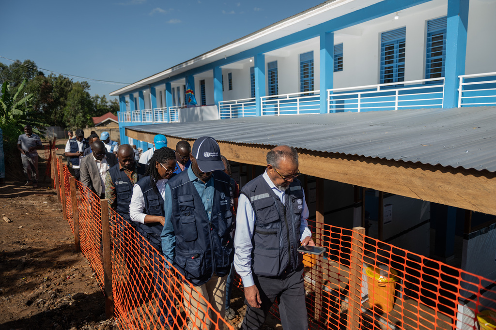 Director General of the World Health Organisation (WHO), Tedros Adhanom Ghebreyesus, visits the Evangelical Medical Center (CEM) in Bunia, Congo, Sunday, May 31, 2026. (AP Photo/Moses Sawasawa)