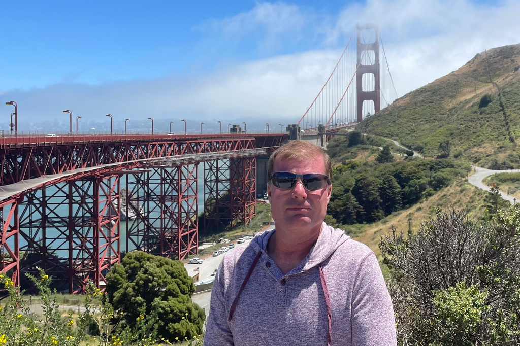 This undated photo provided by Gloria Shanahan shows Michael Shanahan in San Francisco. (Gloria Shanahan via AP)