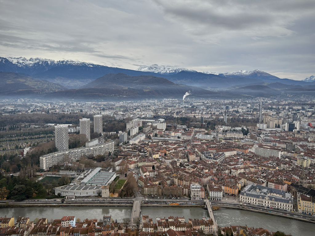 FILE - General view of the city of Grenoble, southeastern France, Sunday, July 12, 2024. (AP Photo/Laurent Cipriani, File)