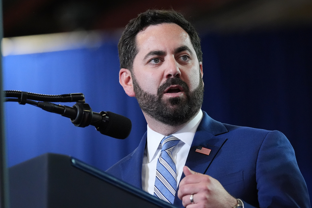 FILE - Rep. Mike Lawler, R-N.Y., speaks at an event with President Donald Trump at Rockland Community College, Friday, May 22, 2026, in Suffern, N.Y. (AP Photo/Alex Brandon, File)