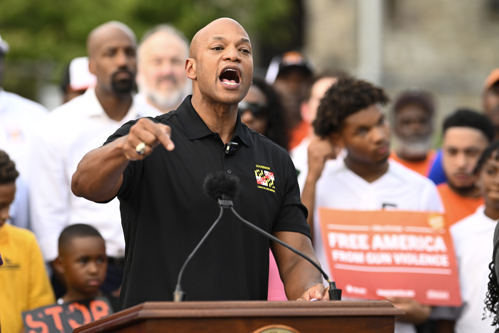 Maryland Gov. Wes Moore speaks during a news conference, Friday, Sept. 5, 2025, in Baltimore. (AP Photo/Nick Wass)