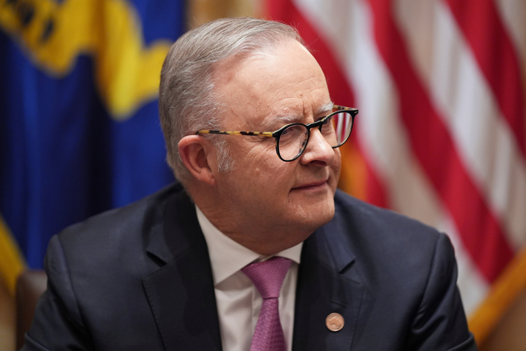 Australian Prime Minister Anthony Albanese listens during a meeting with President Donald Trump in the Cabinet Room of the White House, Monday, October 20, 2025, in Washington. (AP Photo/Evan Vucci)