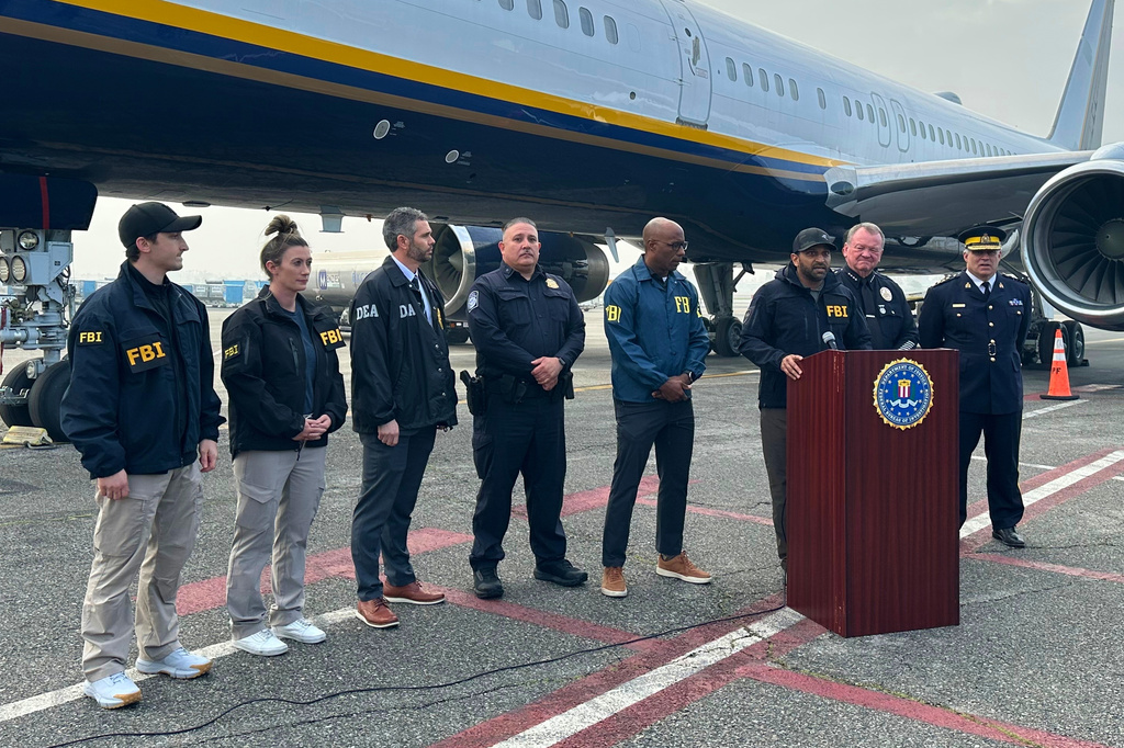 FBI Director Kash Patel speaks during a news conference about the arrest of former Canadian Olympian Ryan Wedding on multinational drug trafficking charges in Ontario, Calif., on Friday, Jan. 23, 2026. (AP Photo/Amy Taxin)