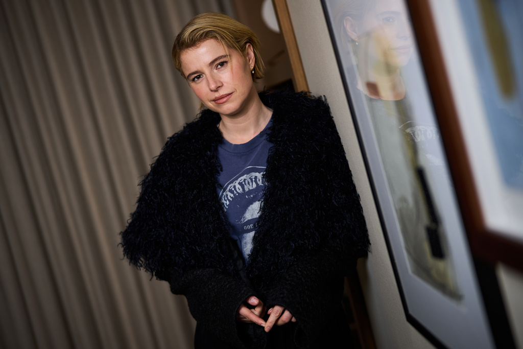 Jessie Buckley poses for portrait photographs for the film "The Bride!" in London, Friday, Feb. 27, 2026. (Photo by Scott A Garfitt/Invision/AP)
