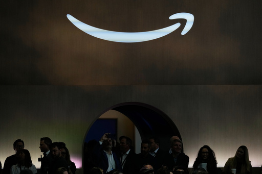 FILE - An Amazon logo is seen at an Amazon event in New York, Tuesday, Sept. 30, 2025. (AP Photo/Seth Wenig, File) FILE - An Amazon logo is seen at an Amazon event in New York, Tuesday, Sept. 30, 2025. (AP Photo/Seth Wenig, File)