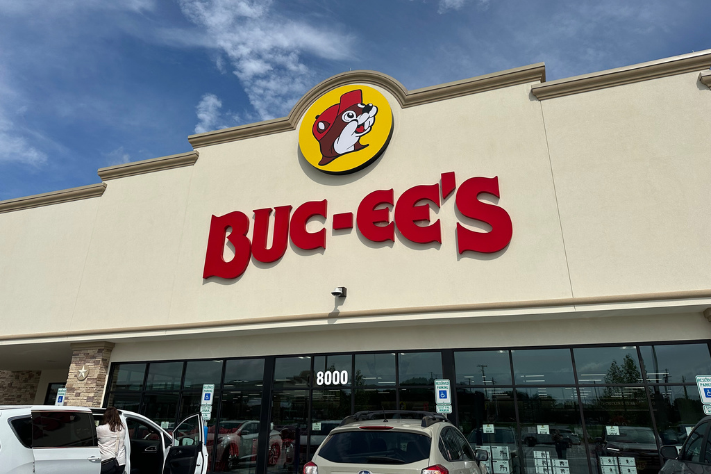 A view of the Buc-ee's storefront in Huber Heights, Ohio, Friday, Aug. 14, 2026. (AP Photo/Julie Carr Smyth)