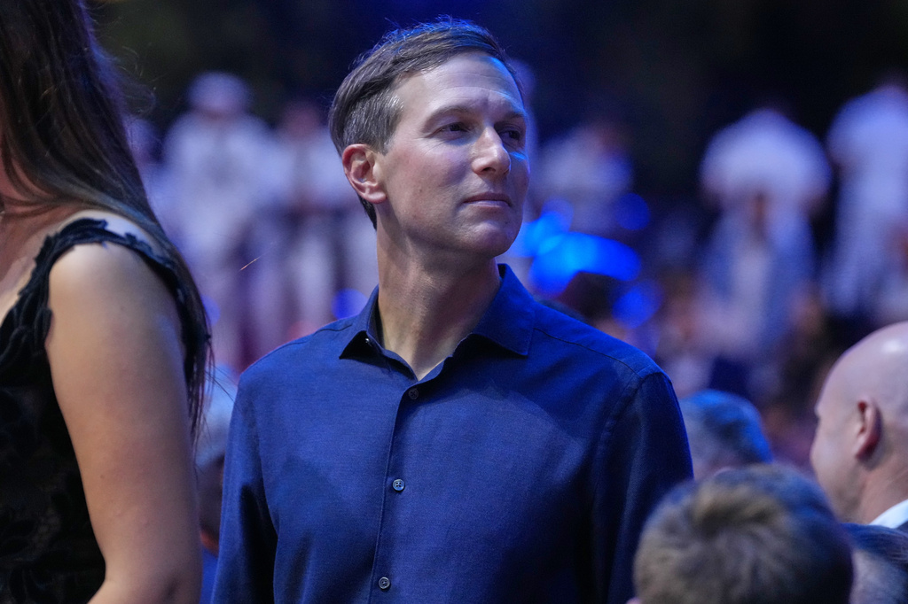 FILE - Jared Kushner waits to walk into the ring after the lightweight championship bout at UFC Freedom 250 on the South Lawn of the White House, June 15, 2026, in Washington. (AP Photo/Alex Brandon, File)