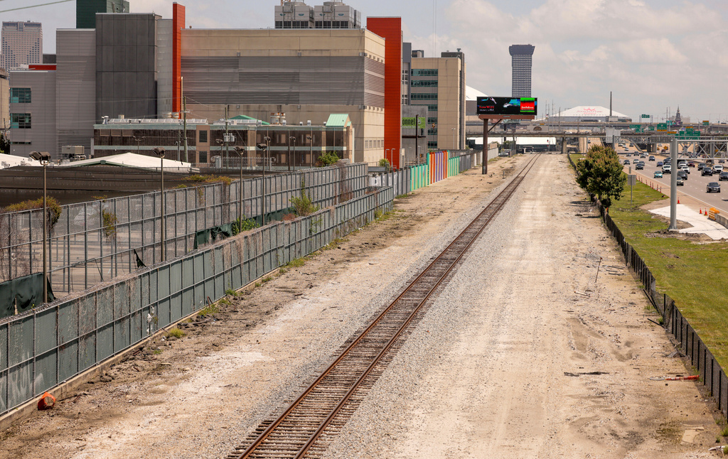 FILE - The Orleans Justice Center jail, left, in New Orleans is seen on May 16, 2025. (Brett Duke/The Times-Picayune/The New Orleans Advocate via AP, File)