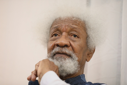 Nobel Prize-winning author Wole Soyinka, listen to a question during a press conference in Lagos, Nigeria, Tuesday, Oct. 28, 2025. (AP Photo/Ibrahim Mansur) Nobel Prize-winning author Wole Soyinka, listen to a question during a press conference in Lagos, Nigeria, Tuesday, Oct. 28, 2025. (AP Photo/Ibrahim Mansur)