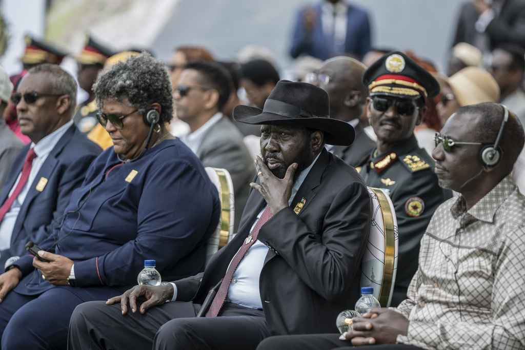 President Salva Kiir of South Sudan looks on during the inauguration of the Grand Ethiopian Renaissance Dam in Benishangul-Gumuz, Ethiopia, Tuesday, Sept. 9, 2025. (AP Photo)