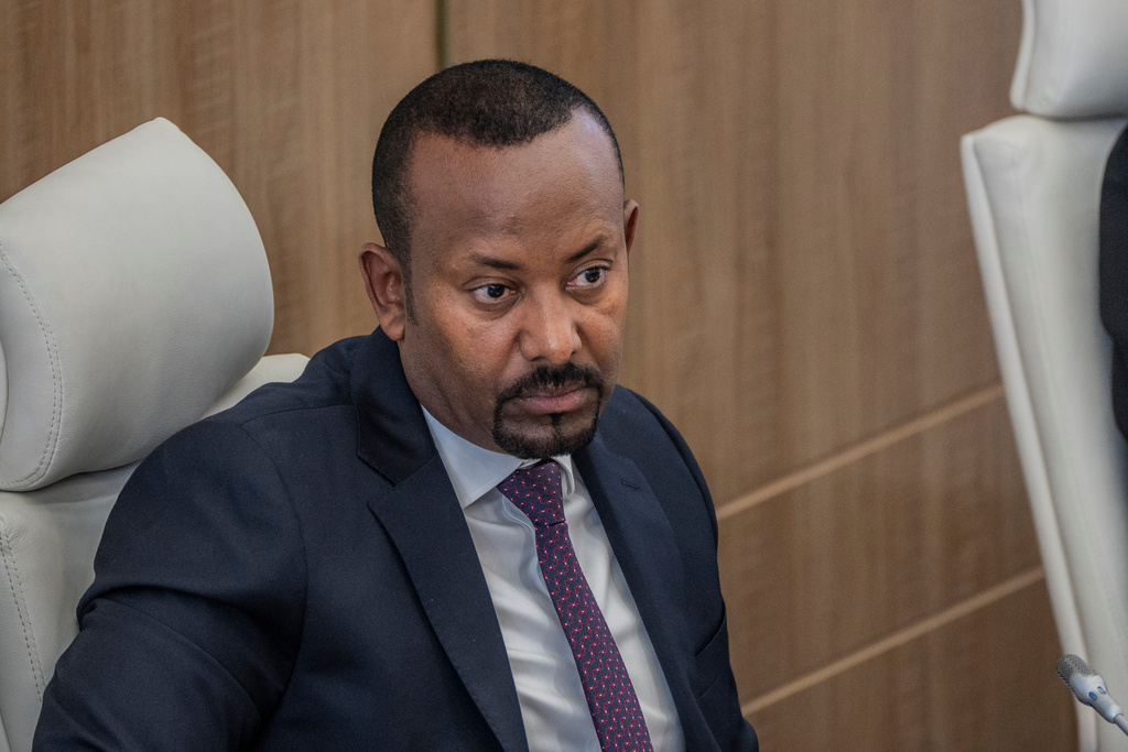 Ethiopian Prime Minister Abiy Ahmed looks on during a parliament session in Addis Ababa, Ethiopia, Tuesday, Feb. 3, 2026. (AP Photo/Amanuel Sileshi)