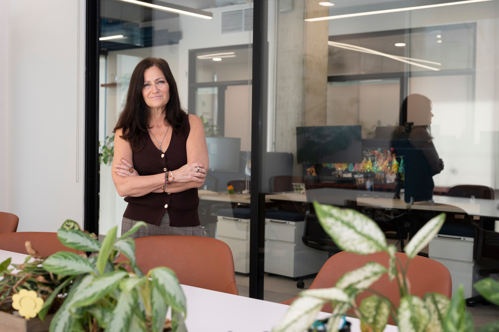 Jennifer Loving, CEO of Destination: Home, poses for a portrait at her office on Monday, Feb. 23, 2026, in San Jose, Calif. (AP Photo/Laure Andrillon)