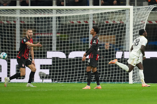 Pisa's M'Bala Nzola runs after scoring during the Serie A soccer match between AC Milan and Pisa in Milan, Italy, Friday, Oct. 24, 2025. (AP Photo/Antonio Calanni) Pisa's M'Bala Nzola runs after scoring during the Serie A soccer match between AC Milan and Pisa in Milan, Italy, Friday, Oct. 24, 2025. (AP Photo/Antonio Calanni)