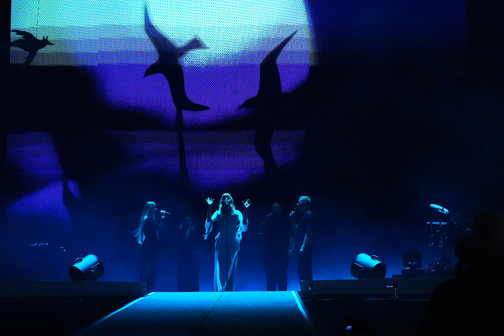 Norwegian singer Aurora performs during the Corona Capital music festival in Mexico City, Saturday, Nov. 15, 2025. (AP Photo/Claudia Rosel)