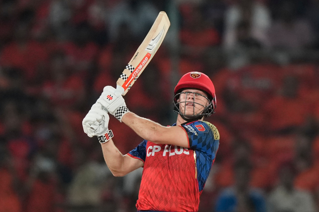 Punjab Kings' Cooper Connolly plays a shot during the Indian Premier League cricket match between Sunrisers Hyderabad and Punjab Kings in Hyderabad, India, Wednesday, May 6, 2026. (AP Photo/Mahesh Kumar A.)