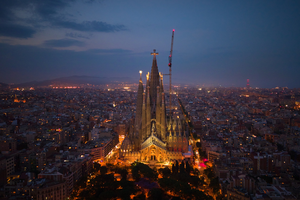 A view of the Basilica of the Sagrada Familia in Barcelona, Spain, Saturday, May 30, 2026, ahead of Pope Leo XIV's visit to Barcelona in June. (AP Photo/Emilio Morenatti)