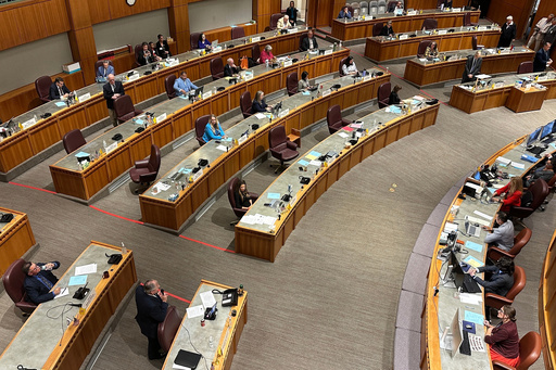 New Mexico Republican state Senate Minority Leader Bill Sharer of Farmington, N.M., speaks at the opening of a special legislative session in Santa Fe, N.M., Wednesday, Oct. 1, 2025. (AP Photo/Morgan Lee) New Mexico Republican state Senate Minority Leader Bill Sharer of Farmington, N.M., speaks at the opening of a special legislative session in Santa Fe, N.M., Wednesday, Oct. 1, 2025. (AP Photo/Morgan Lee)