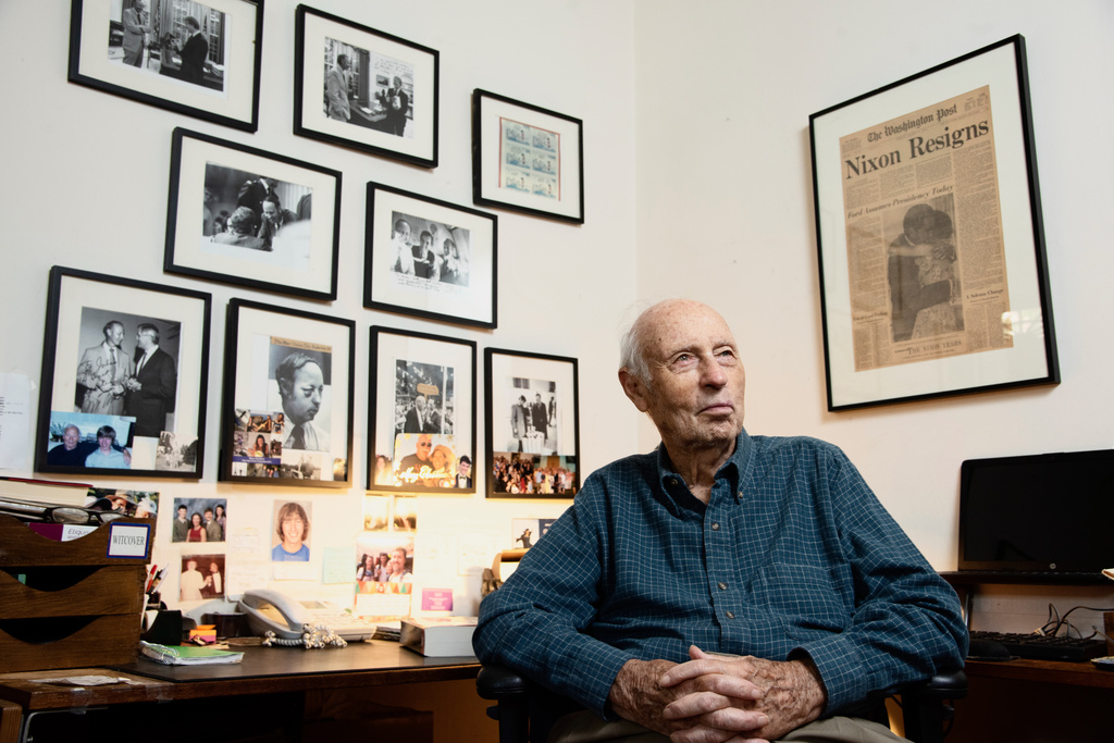 Author Jules Witcover photographed in his home, on Sept. 7, 2019, in Washington, D.C. (Marvin Joseph/The Washington Post via AP)