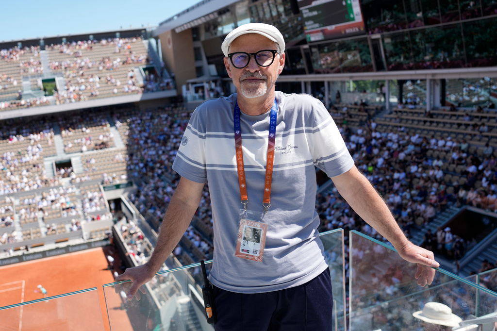 Philippe Vaillant, the Head Groundsman of Roland-Garros, poses for a picture at the French Open tennis tournament in Paris, Wednesday, May 27, 2026. (AP Photo/Christophe Ena)