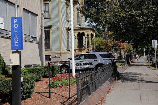 The public safety department at Brown University, Monday, Sept. 29, 2025, in Providence, R.I. (AP Photo/Kimberlee Kruesi) The public safety department at Brown University, Monday, Sept. 29, 2025, in Providence, R.I. (AP Photo/Kimberlee Kruesi)