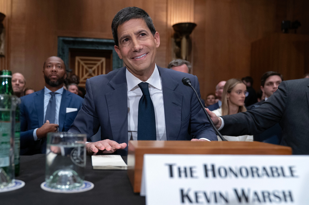 Kevin Warsh testifies during his nomination hearing to be a member and chairman of the Federal Reserve Board of Governors before the Senate Banking, Housing and Urban Affairs Committee on Capitol Hill, in Washington Tuesday, April 21, 2026. (AP Photo/Jose Luis Magana)