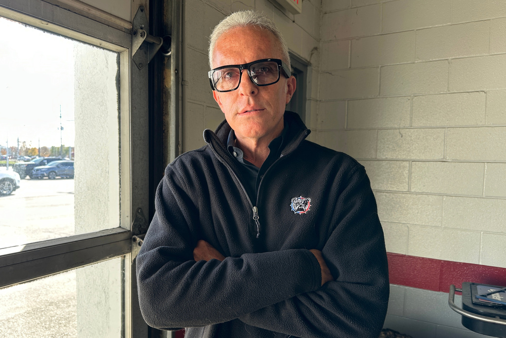 FILE - Sean Garber, CEO of Grade A Auto Parts Recycling, stands for a portrait on Thursday, Nov. 13, 2025, in Louisville, Ky. (AP Photo/Dylan Lovan, File)
