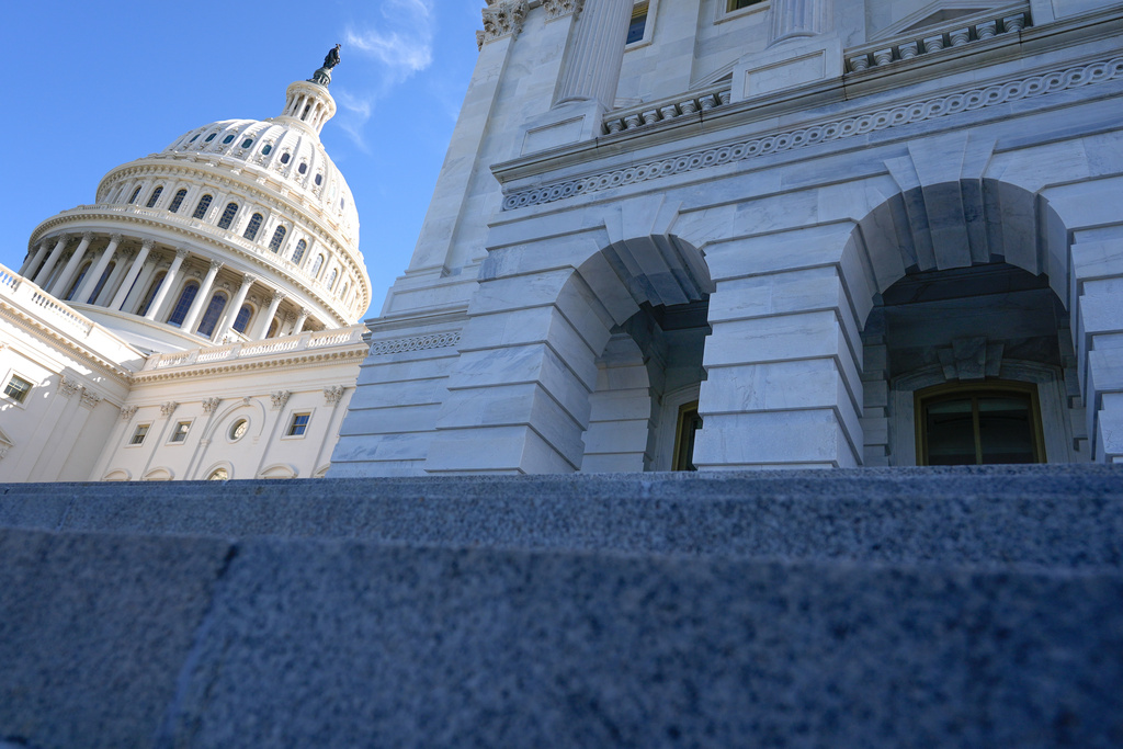 The U.S. Capitol is photographed, Wednesday, Oct. 1, 2025, on Capitol Hill in Washington. (AP Photo/Mariam Zuhaib)