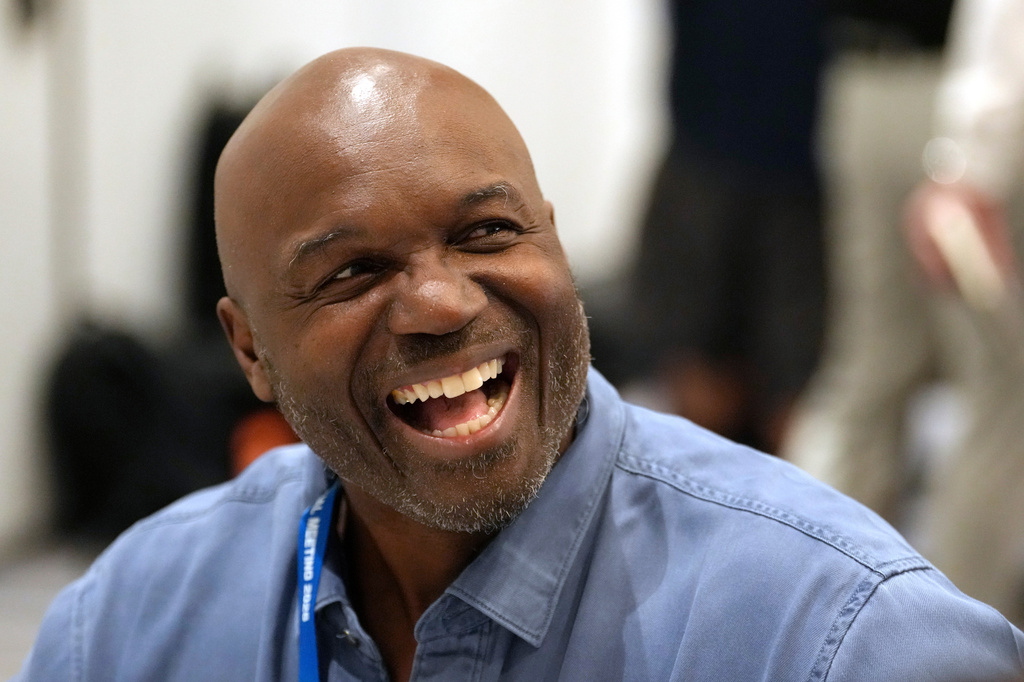 Tampa Bay Buccaneers head coach Todd Bowles smiles as he answers a question at the NFL football annual meetings, Monday, March 30, 2026, in Phoenix. (AP Photo/Ross D. Franklin)