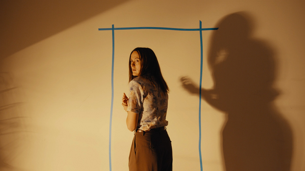 This image released by A24 shows Renate Reinsve in a scene from "Backrooms." (A24 via AP)