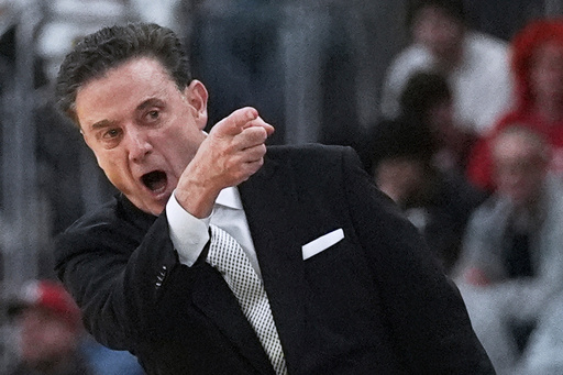 FILE - St. John's head coach Rick Pitino argues a call during the first half in the first round of the NCAA college basketball tournament, Thursday, March 20, 2025, in Providence, R.I. (AP Photo/Charles Krupa, File) FILE - St. John's head coach Rick Pitino argues a call during the first half in the first round of the NCAA college basketball tournament, Thursday, March 20, 2025, in Providence, R.I. (AP Photo/Charles Krupa, File)