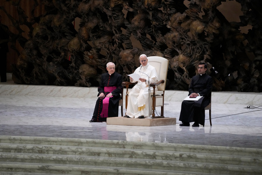 Pope Leo XIV speaks at a commemoration of the 60th anniversary of the Vatican 1965 declaration Nostra Aetate (In Our Time) in the Paul VI Hall at the Vatican, Tuesday, Oct. 28, 2025. (AP Photo/Gregorio Borgia) Pope Leo XIV speaks at a commemoration of the 60th anniversary of the Vatican 1965 declaration Nostra Aetate (In Our Time) in the Paul VI Hall at the Vatican, Tuesday, Oct. 28, 2025. (AP Photo/Gregorio Borgia)