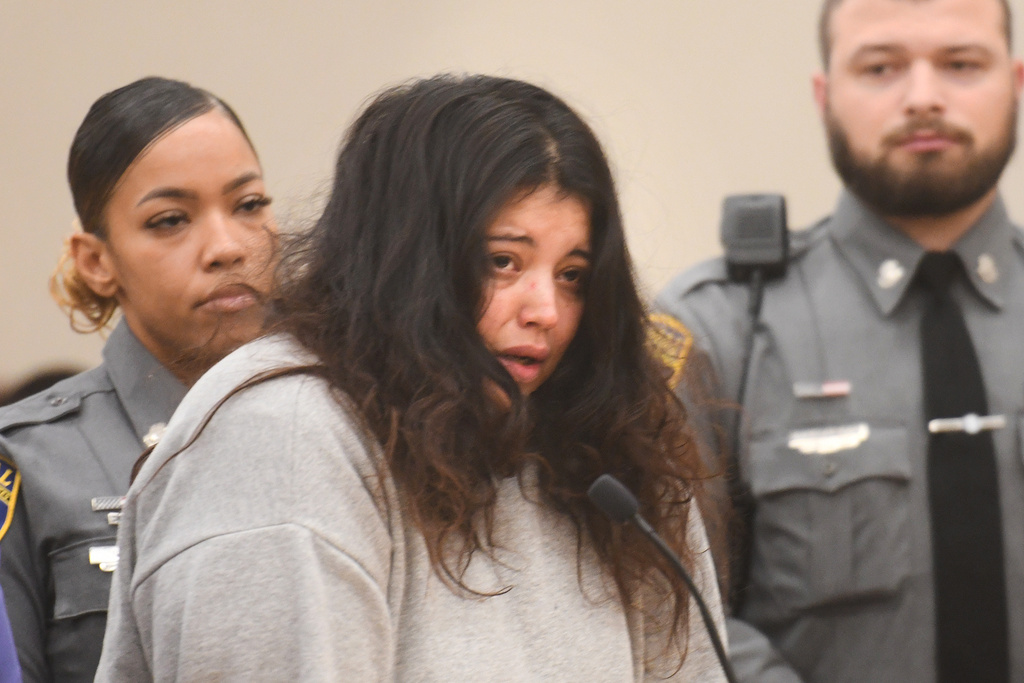 Karla Garcia, Jacqueline "Mimi" Torres-Garcia's mother, appears during a hearing in Torrington Superior Court, Friday, Nov. 14, 2025, in Torrington, Conn. (Ned Gerard/Hearst Connecticut Media via AP)