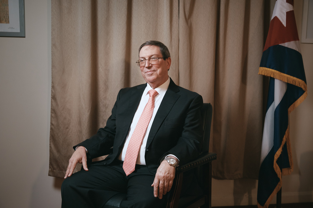 Cuban Foreign Minister Bruno Rodríguez poses for a portrait at the Permanent Mission of Cuba on Thursday, Sept. 24, 2026, in New York. (AP Photo/Andres Kudacki)