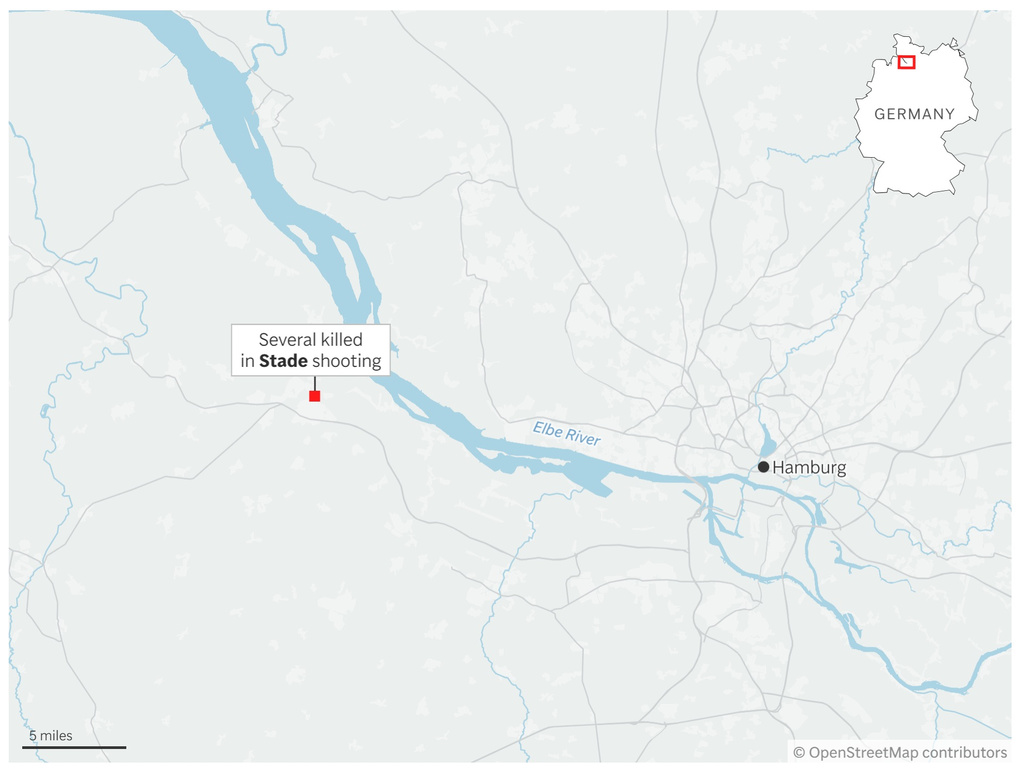 Map showing the location of Stade in Germany. (AP Digital Embed)