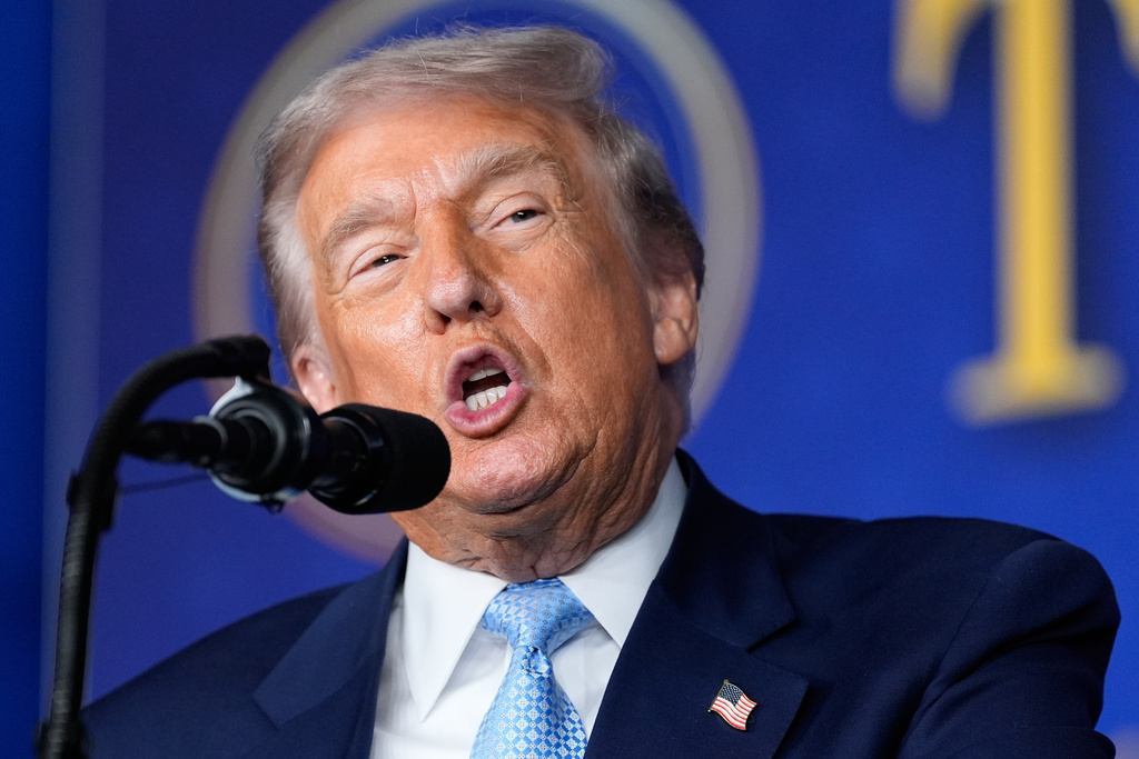 President Donald Trump speaks at the McDonald's Impact Summit, Monday, Nov. 17, 2025, in Washington. (AP Photo/Alex Brandon)