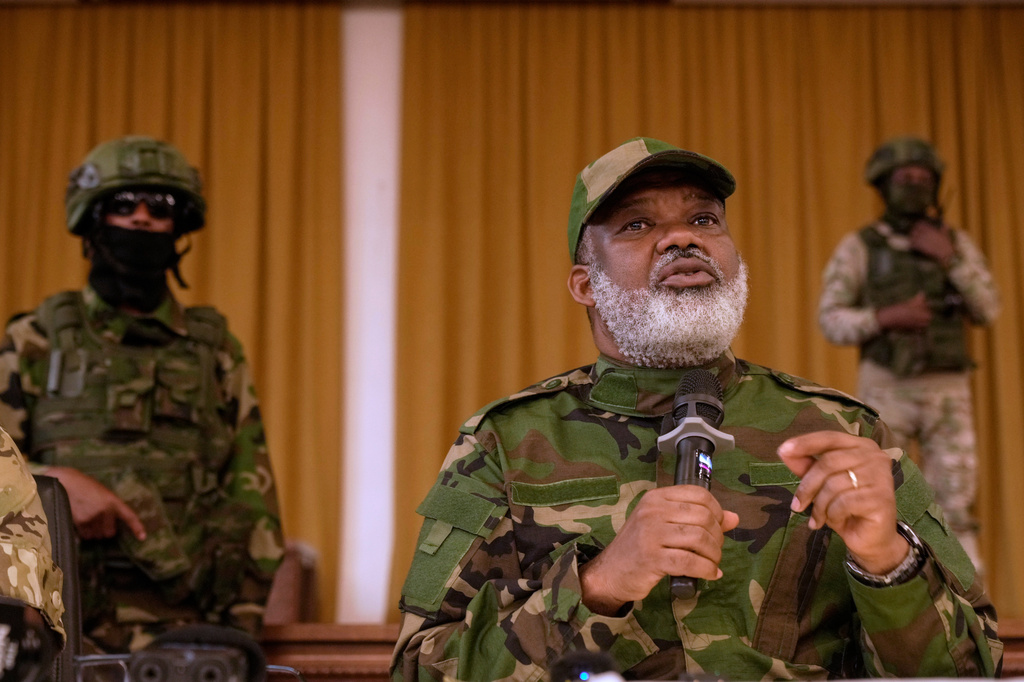 FILE - Rebel leader of group of Alliance Fleuve Congo (AFC) including M23, Corneille Nangaa, addresses a news conference in Goma, Democratic Republic of the Congo, Jan. 30, 2025. (AP Photo/Brian Inganga, File)