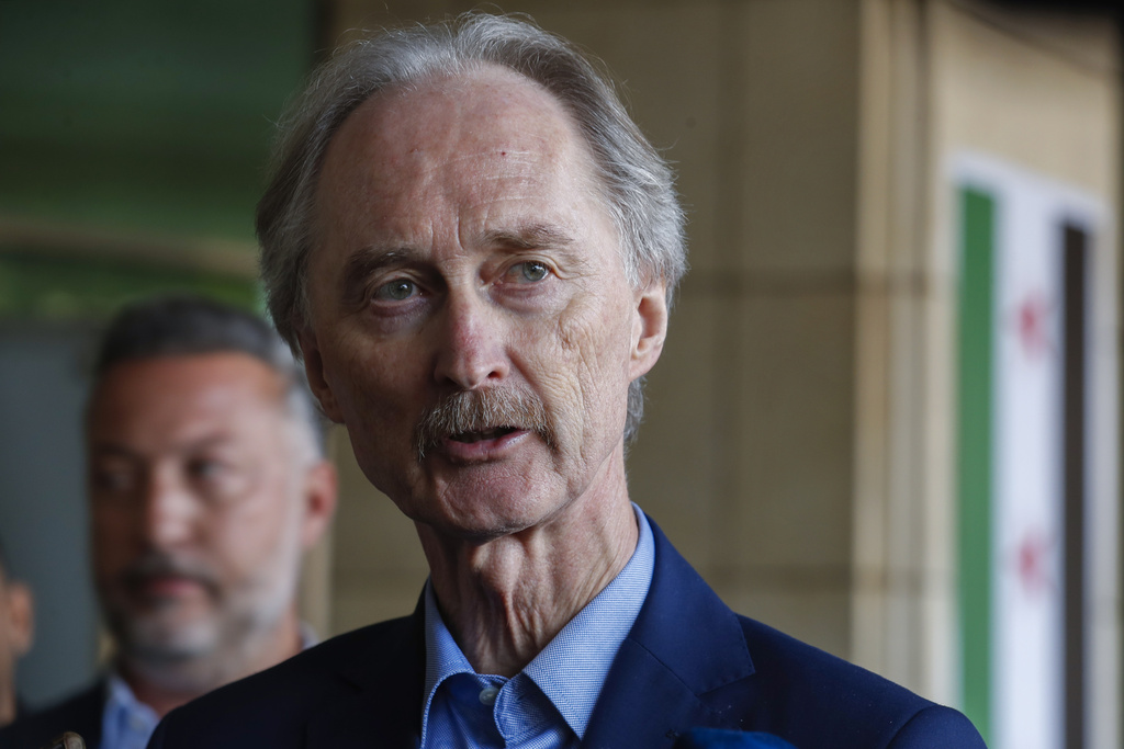 FILE - Geir Pedersen, the United Nations' special envoy to Syria, speaks to journalists in Damascus, Syria, Dec. 18, 2024. (AP Photo/Omar Sanadiki, File)