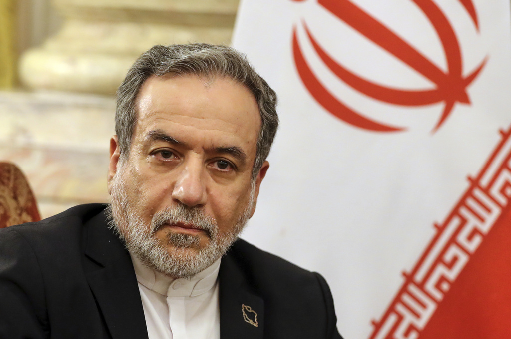 Iranian Foreign Minister Abbas Araghchi looks on during a meeting with Director General of the International Atomic Energy Agency (IAEA) Rafael Grossi, and Egyptian Foreign Minister Badr Abdelatty, at Tahrir Palace in Cairo, Tuesday, Sept. 9, 2025. (AP Photo/Khaled Elfiqi)