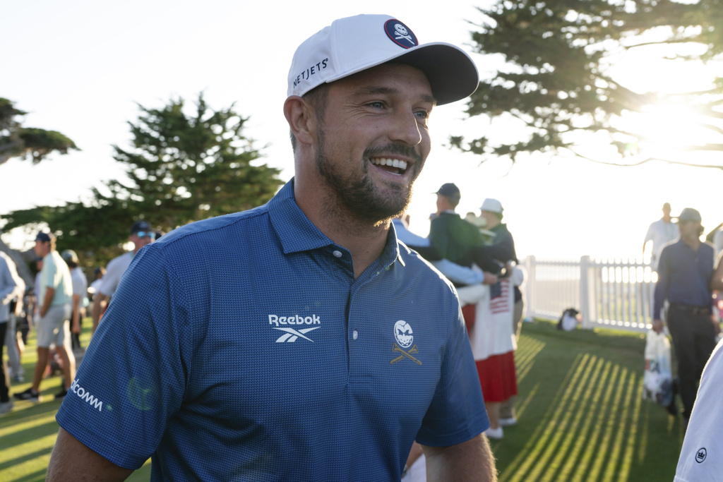 American professional golfer Bryson DeChambeau is seen after the USA team plays the Great Britain and Ireland team during Walker Cup golf matches at Cypress Point Club, Saturday, Sept. 6, 2025, in Pebble Beach, Calif. (AP Photo/Thien-An Truong)