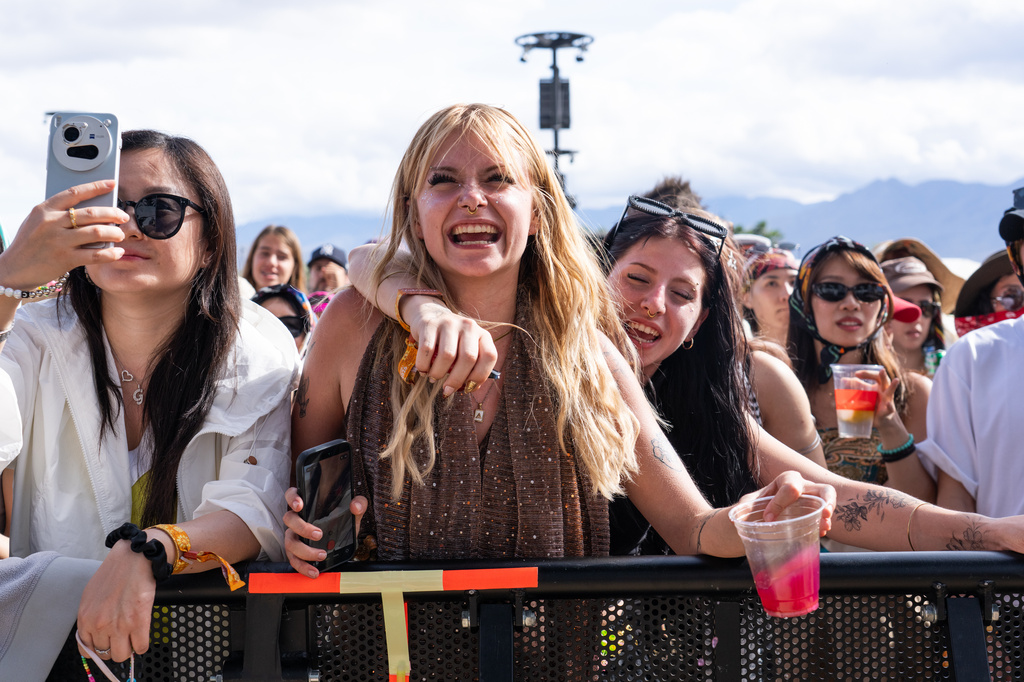 Festivalgoers are seen during the first weekend of Coachella Valley Music and Arts Festival on Sunday, April 12, 2026, in Indio, Calif. (Photo by Amy Harris/Invision/AP)