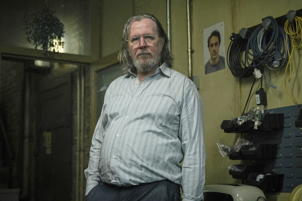 This image released by Apple TV+ shows Gary Oldman in a scene from "Slow Horses." (Jack English/Apple TV+ via AP)